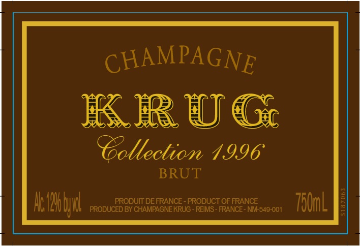 TABC label artwork for KRUG COLLECTION 1996
