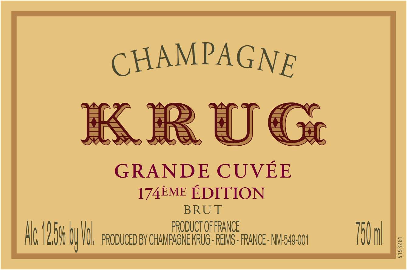 TABC label artwork for KRUG GRANDE CUVEE 174TH ED