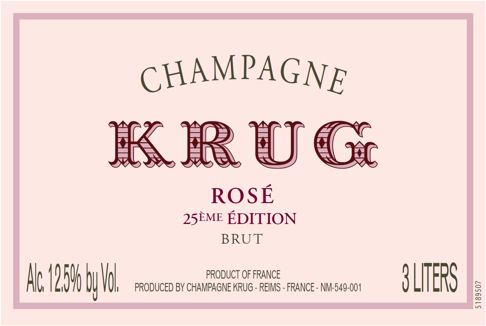 TABC label artwork for KRUG ROSE 25TH ED GIFT BOX 3L