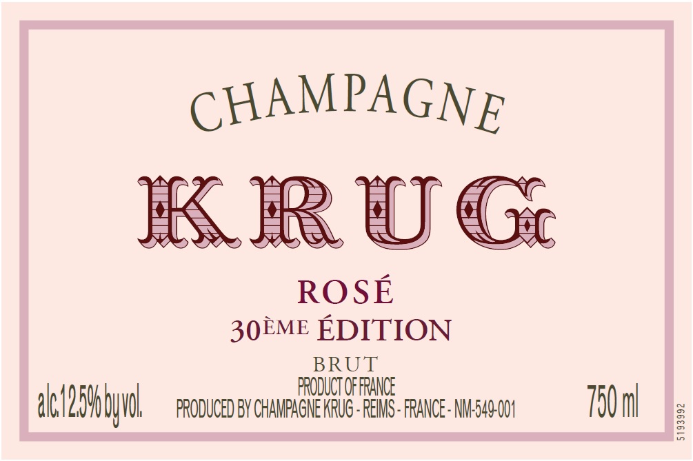 TABC label artwork for KRUG ROSE 30TH EDITION