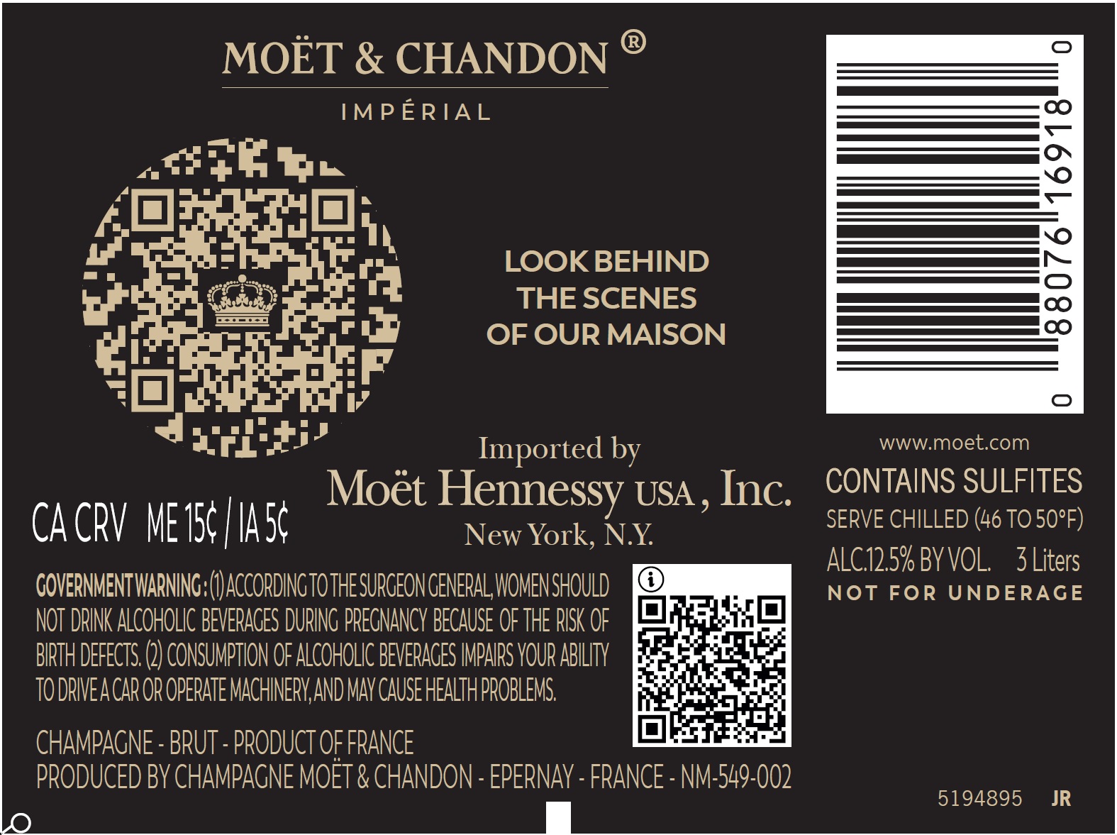 TABC label artwork for MOET & CHANDON IMPERIAL BRUT 3L FORMULA 1