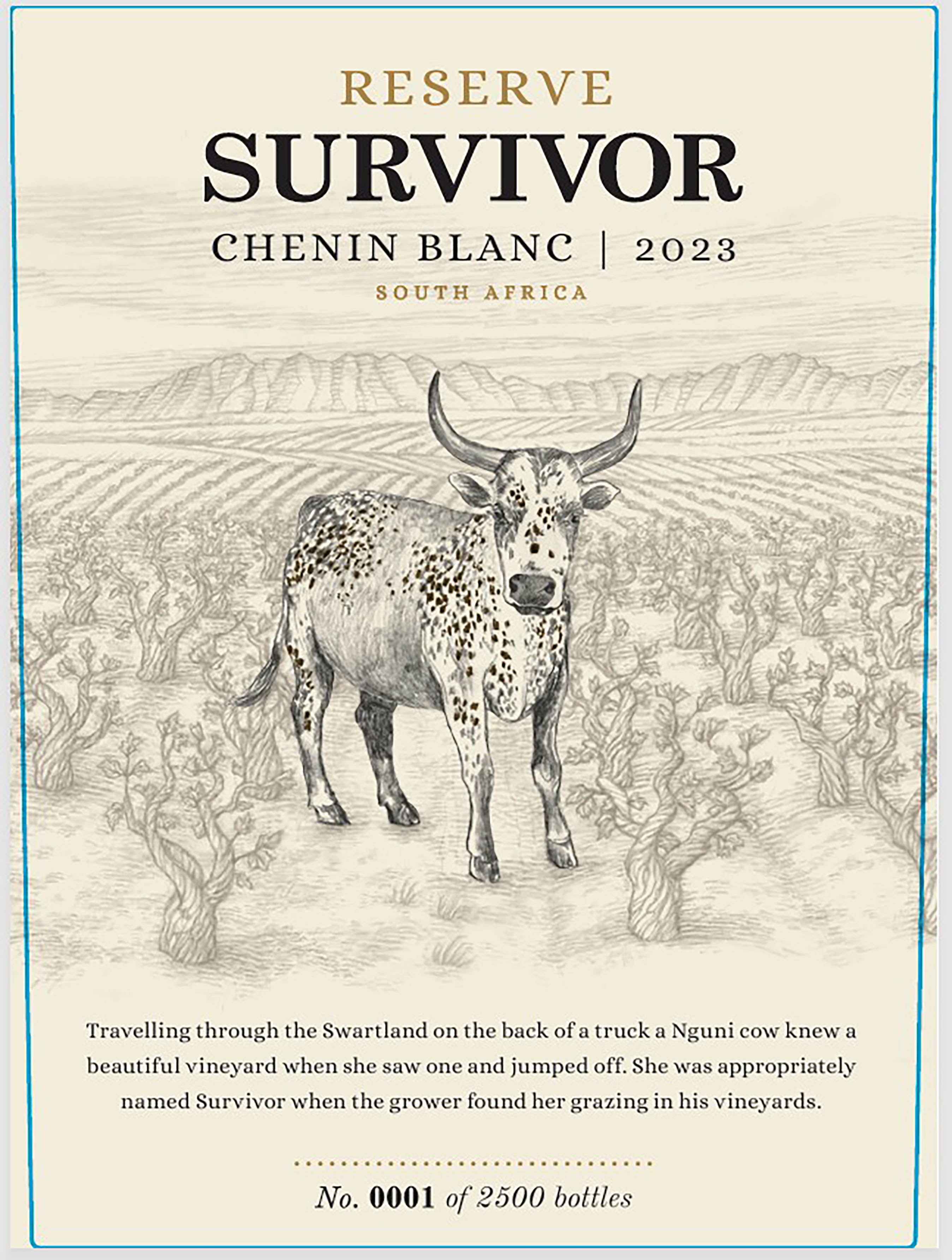 TABC label artwork for Survivor Chenin Blanc 2023 Reserve