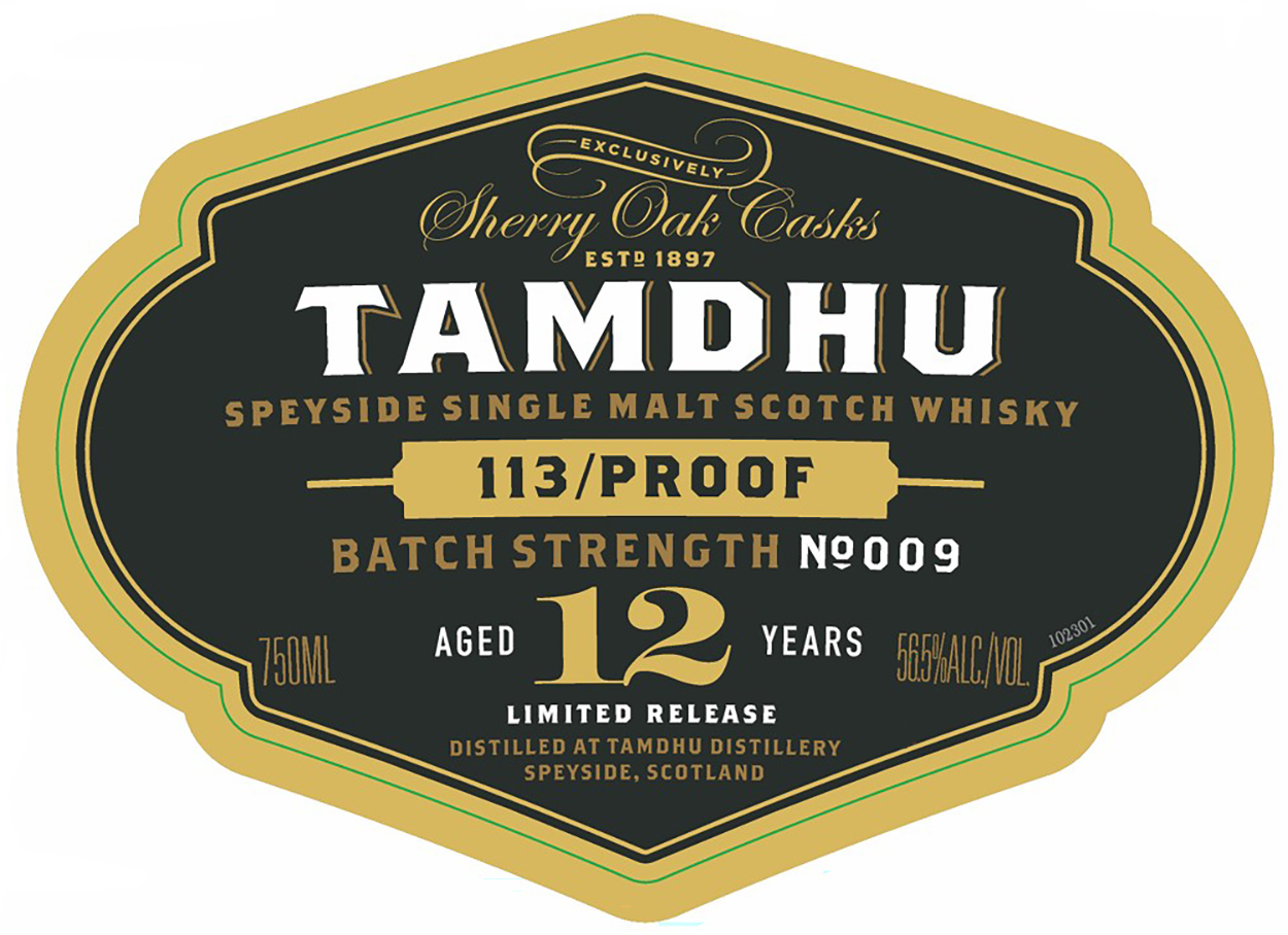 TABC label artwork for Tamdhu Speyside Single Malt Scotch Whisky Aged 12 Years