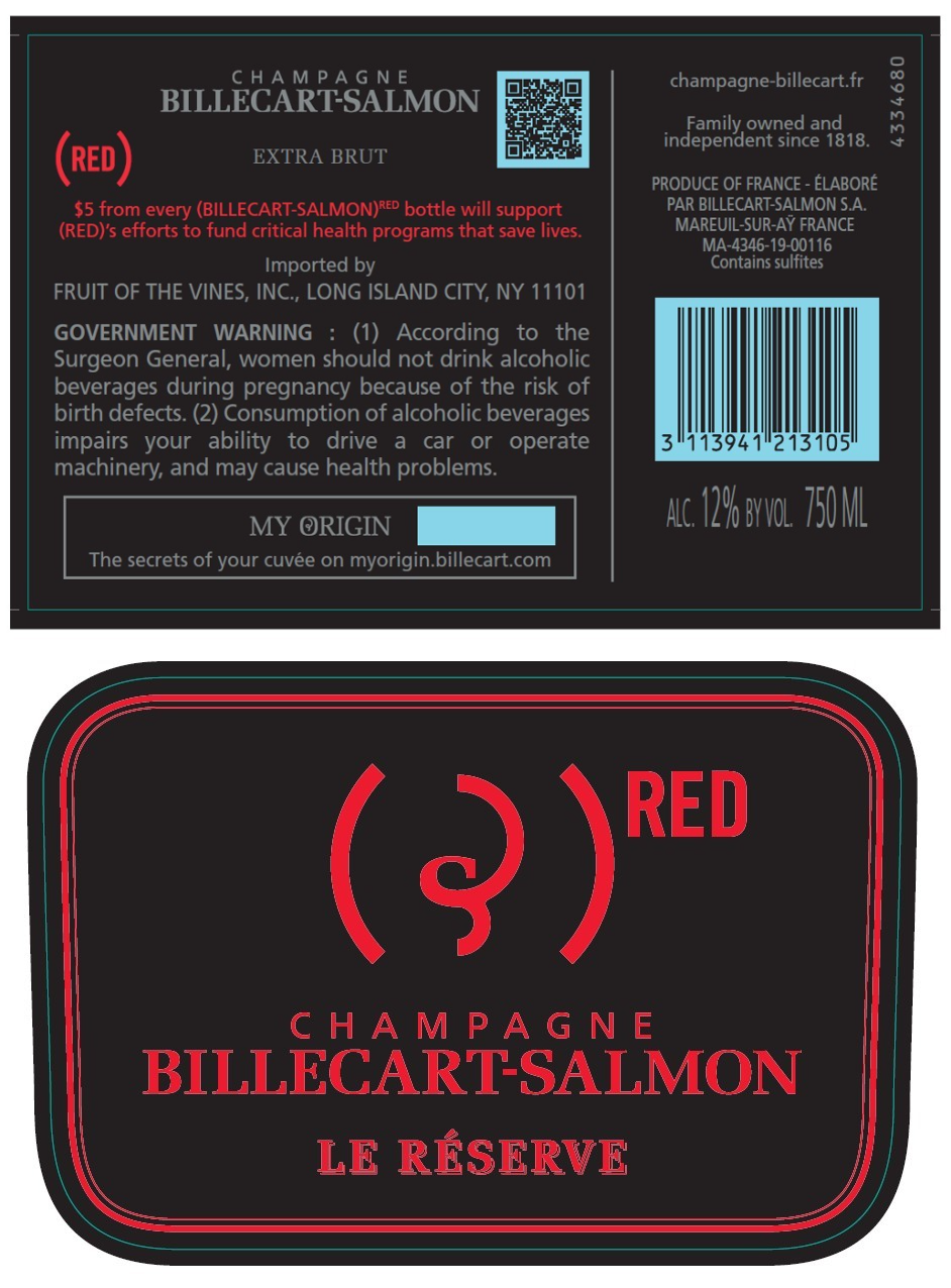 TABC label artwork for Billecart Salmon Red Le Reserve Champagne Red